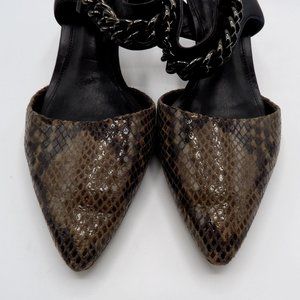 COACH REPTILE/LEATHER WITH CHAINS SZ 5